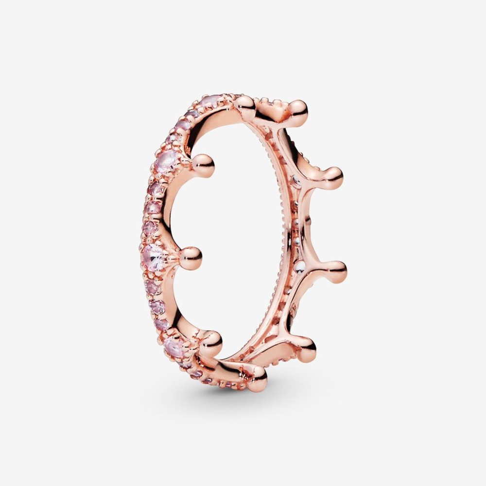 Pandora Pink Sparkling Crown Ring - Size 7 (54)